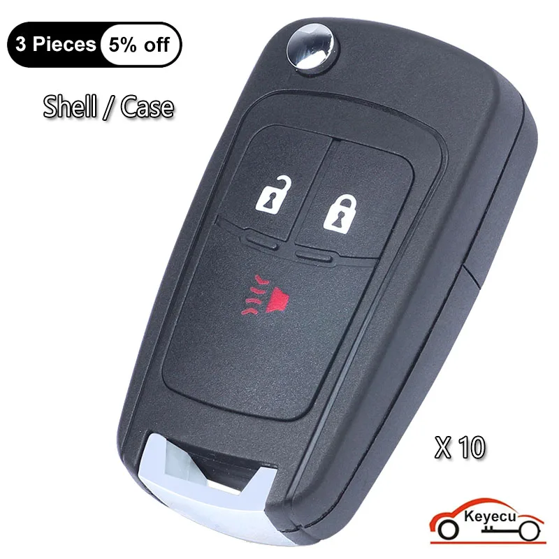 KEYECU 10pcs/lot for Chevrolet Spark 2012 2013 2014 2015 2016 Remote Key Shell Case Fob A2GM3AFUS03, GM: 95989830