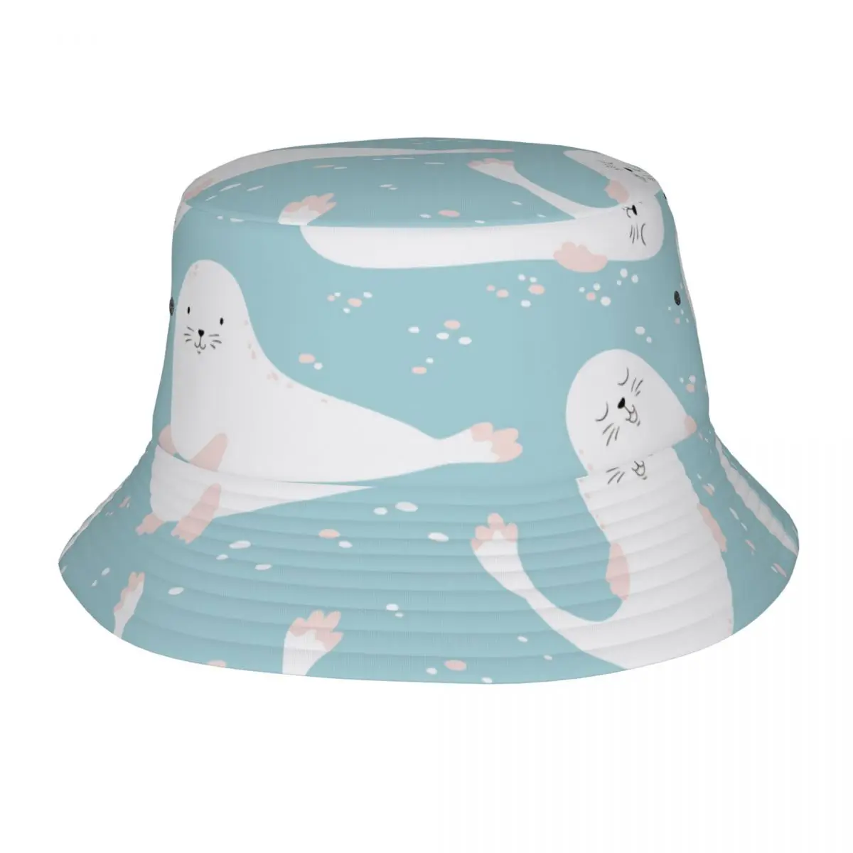 

Fisherman Hat Unisex Bob Cap Cartoon Seals Hip Hop Gorros Panama Windproof outdoor Bucket Hat