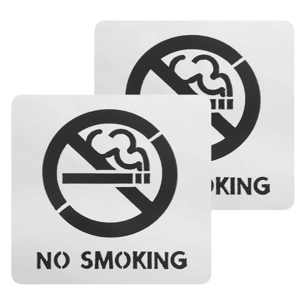 

2Pcs No Smoking Sign Self-Adhesive Waterproof Wear-Resistant Business Sign for Office Restroom Public Area Premises