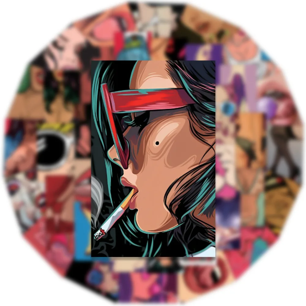 10/50pcs European And American Sexy Seduction Stickers for Suitcase Wall Phone Beauty Graffiti Pretty Girls Mix Style Sticker