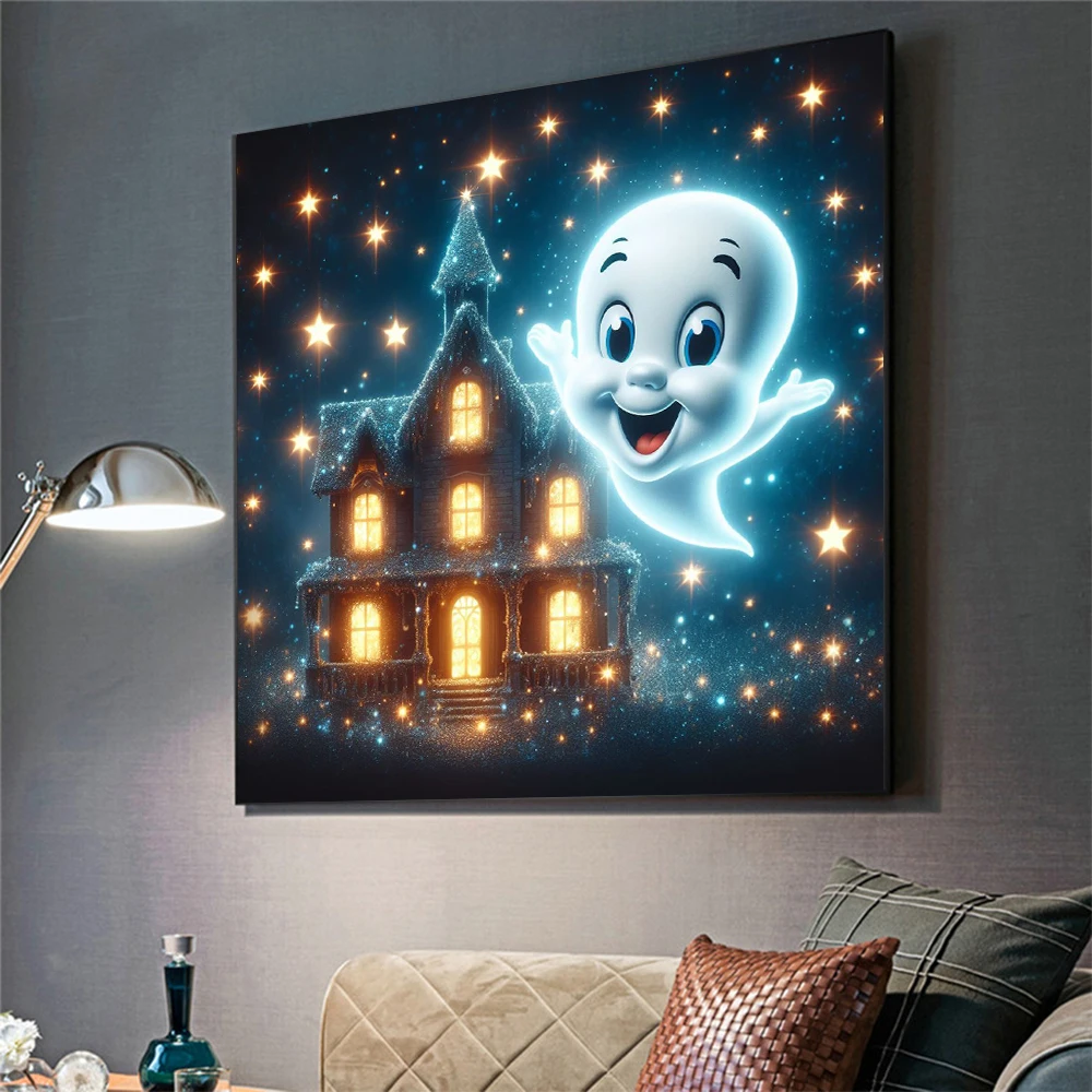 Cute Ghost Gothic Pumpkin 5D Diamond Painting Mosaic Kits Dark Moon Castle Witch DIY Full Drills Embroidery Cross Stitch Decor