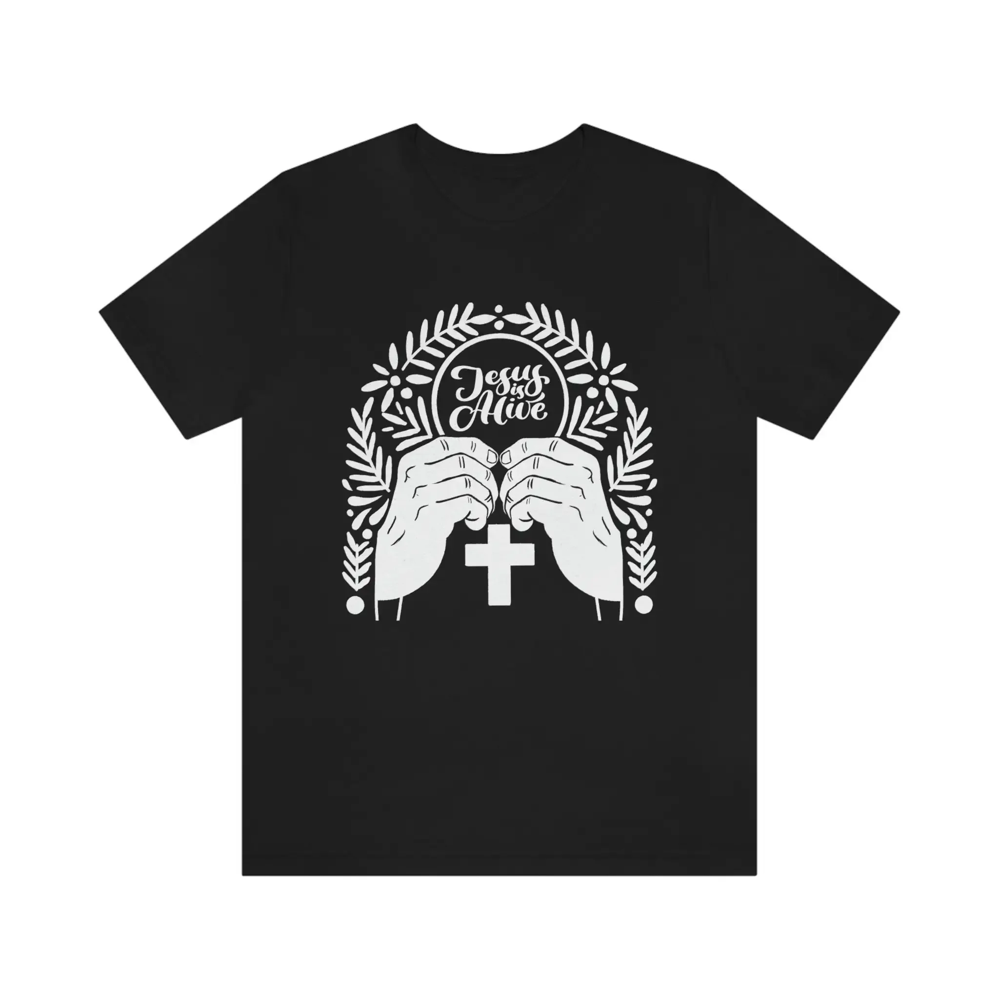 Jésus est vivant, t-shirt en jersey chrétien catholique