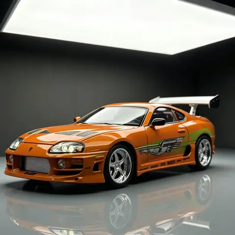 1:24 Ölçekli Fast & Furious Supra Alaşımlı Metal Spor Araba Modeli, Işıklı ve Sesli Geri Çekmeli Oyuncak, Araba Tutkunları için Koleksiyonluk Hediye