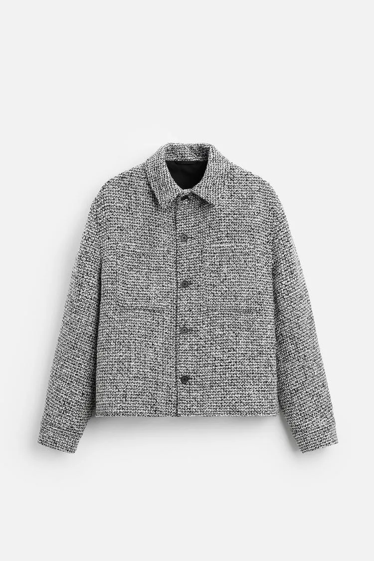 2025 Spring New Men's Pocket Decoration Loose Texture Texture Long Sleeve Shirt Coat