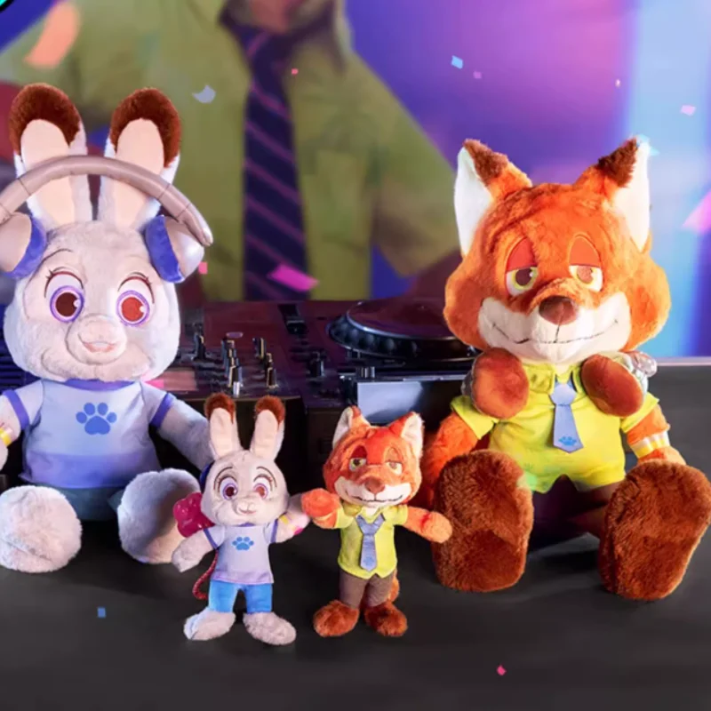 Disney Zootopia Music Festival Series Anime Figure Judy Nick Plush Doll Keychain Pendant Accessories Kawaii Toy Birthday Gift