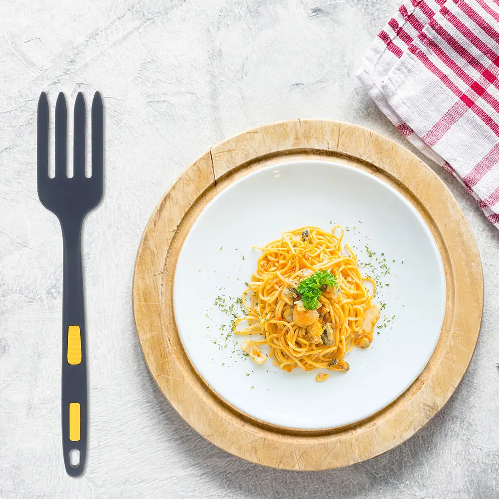 

2pcs Silicone Flexible Fork Large Non Stick Cooking Fork For Pasta Noodle Salad Multi Function Kitchen Tool Easy Clean