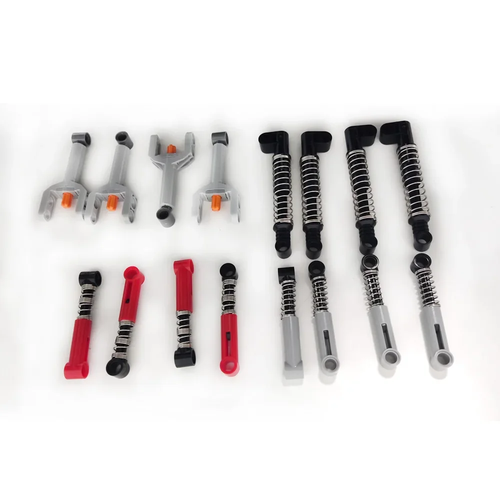 ソフト/ハードショックアブソーバーハイテクブロック部品セット小型パターアクチュエータープッシュロッド MOC ビルディングレンガのおもちゃカーアクセサリー