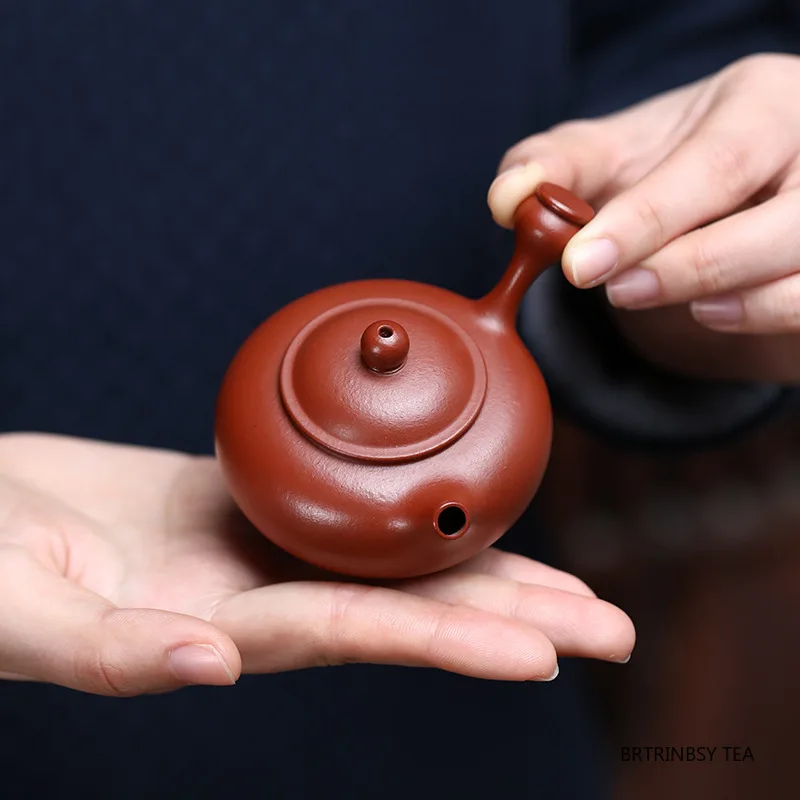 

Chinese Tradition Yixing Purple Clay Teapot Small Capacity Tea Pot Handmade Side Handle Pot Household Kettle Zisha Tea Set
