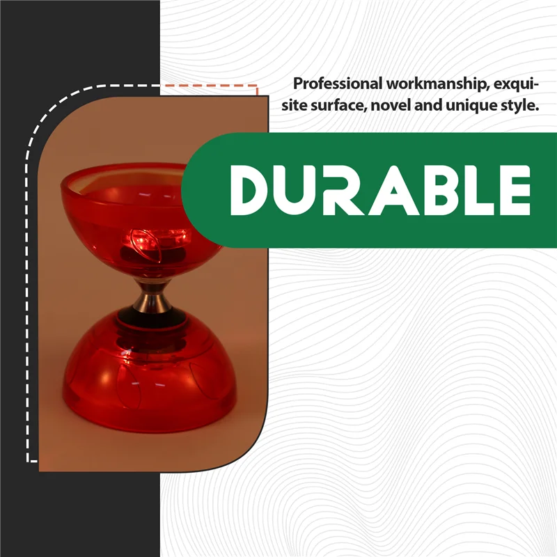 

AU13-LED Diabolo Китайский набор йойо с красочной подсветкой, 2 палочками, шнурком и сетчатой сумкой Diabolo, детские игрушки для пожилых людей