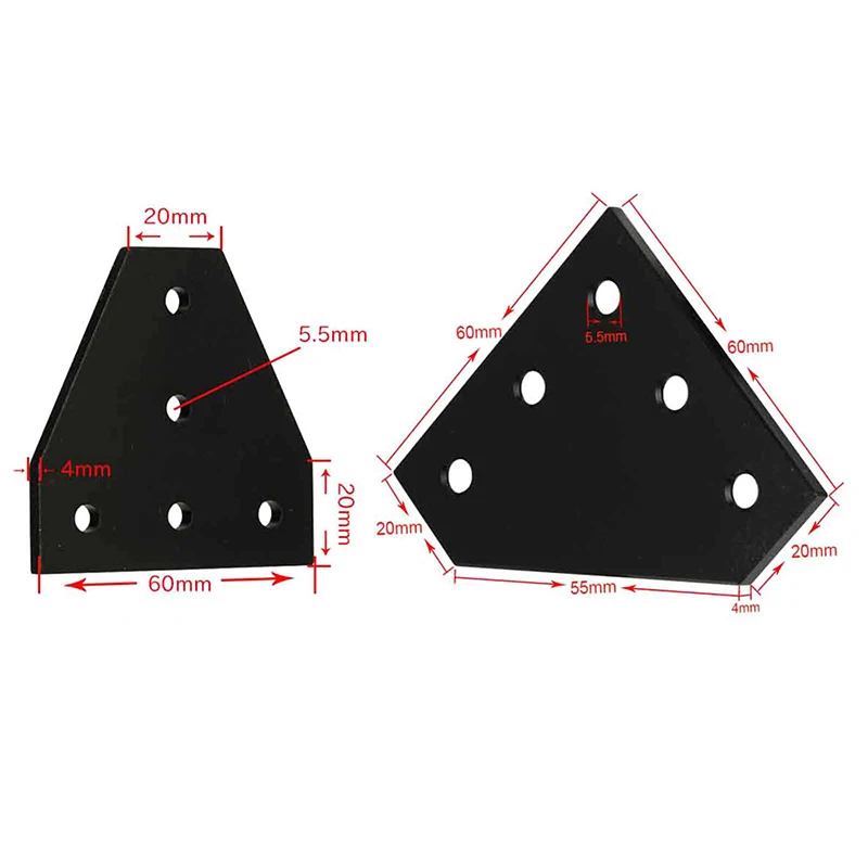 1 قطعة T/L نوع 5 حفرة لوحة مشتركة لوحة الزاوية ركيزة زاوية اتصال مشترك قطاع ل 2020 3030 الألومنيوم الشخصي