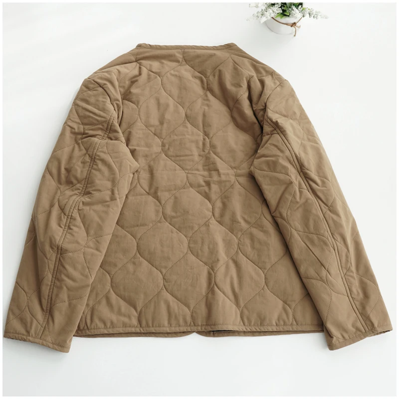 Lightweight Long Sleeved Padded Jacket for Men Women Loose Casual Japanese Retro Single Breasted Clip on Cotton Short Parkas