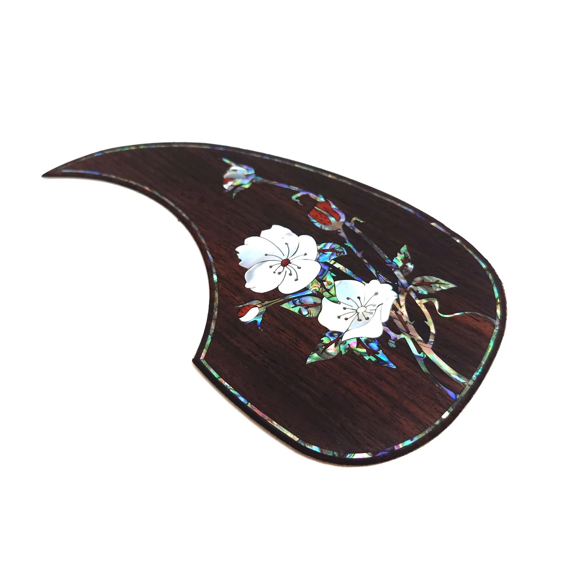 Acoustic Guitar Pickguard Solid Wood Rosewood Inlaid Inlaid Abalone Flower for D-45 or 40-43 Inches Guitar Scratch Plate