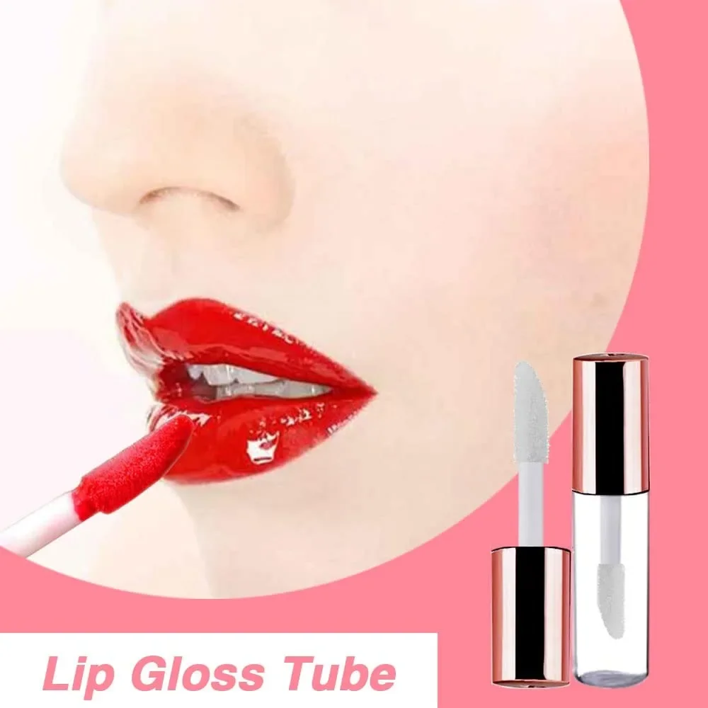 Minitubo de brillo de labios portátil para mujer y niña, envases vacíos y recargables de lápiz labial transparente, maquillaje artesanal, 100