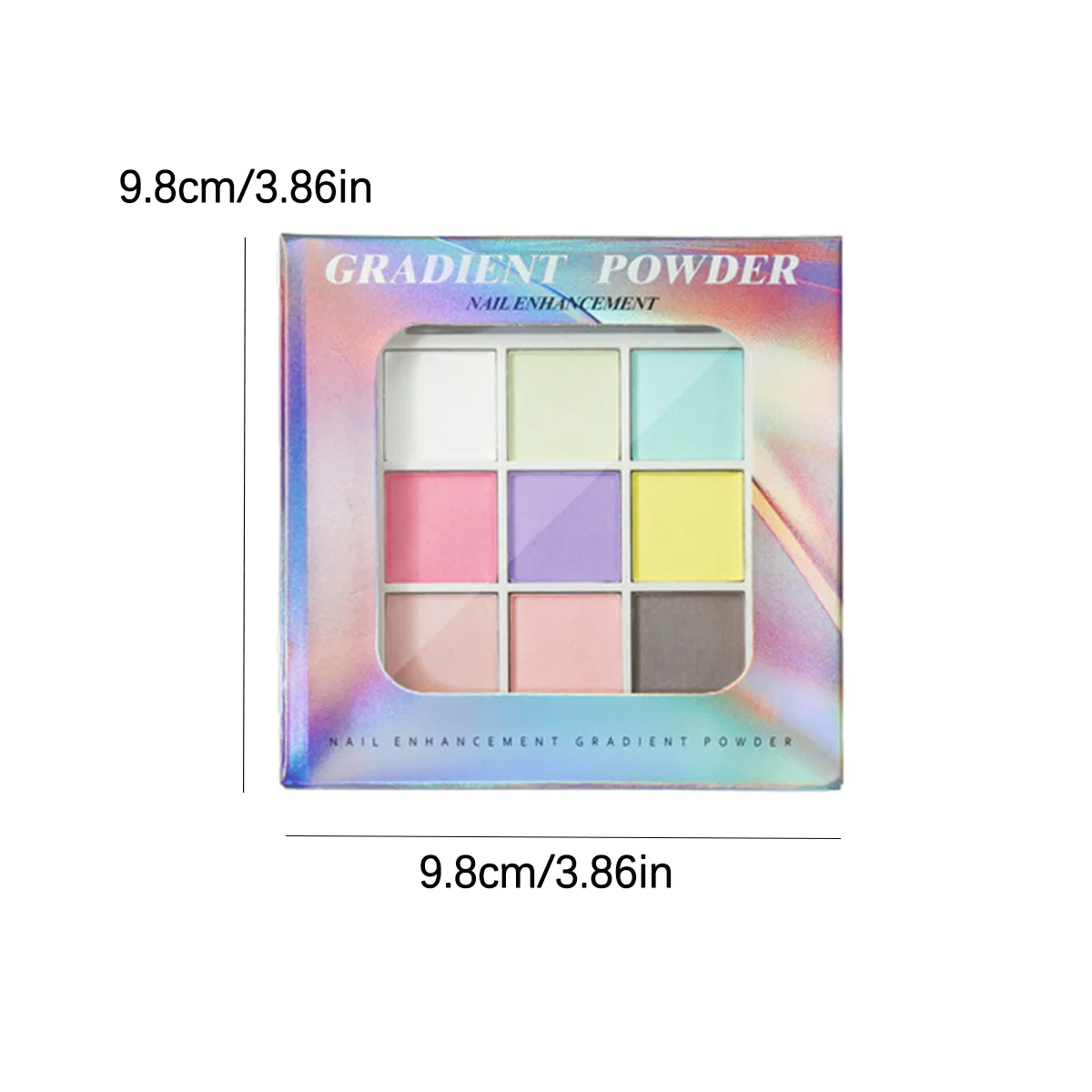 1 pz 9 griglie polvere per unghie solida polvere di perla finitura aurora texture gradiente lucido e inodore con accessorio per smalto regalo fai da te