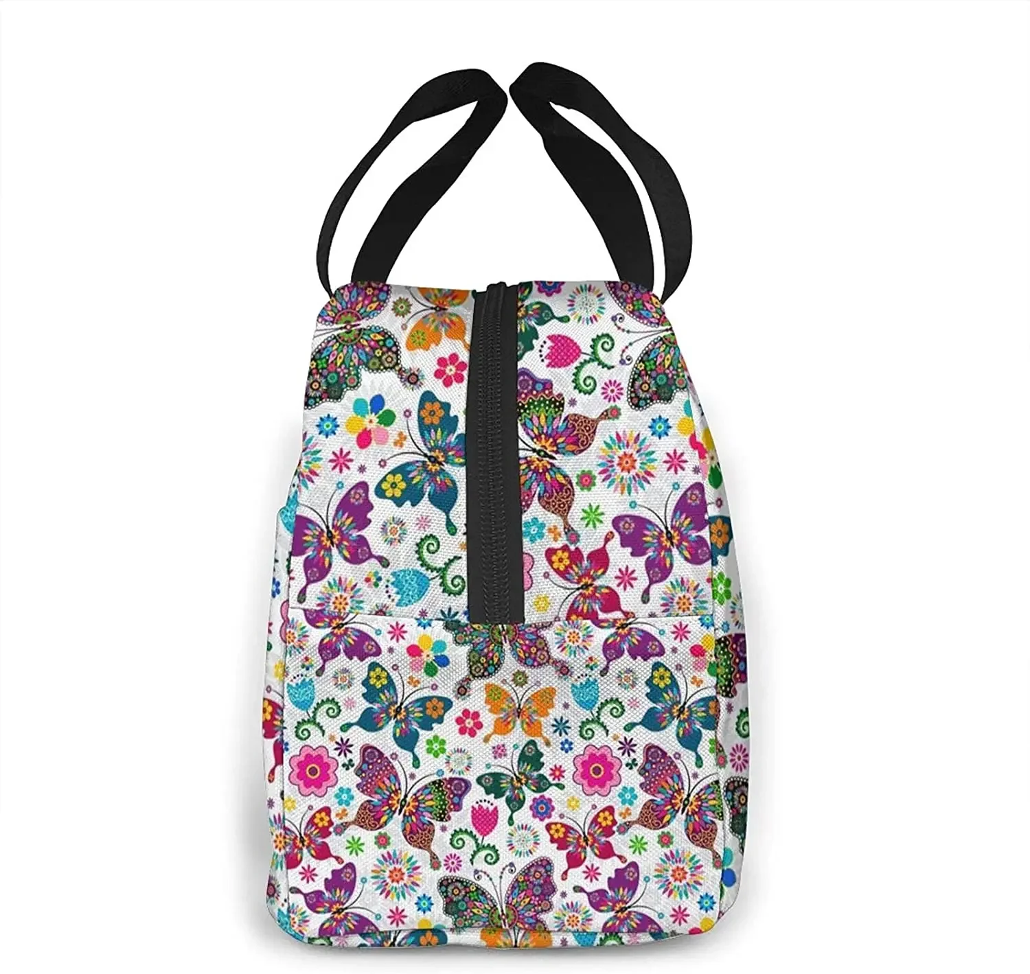 Bolsa de almuerzo portátil de mariposa para mujer, bolso de hombro impermeable, monederos para compras, oficina, escuela, Picnic, Viajes