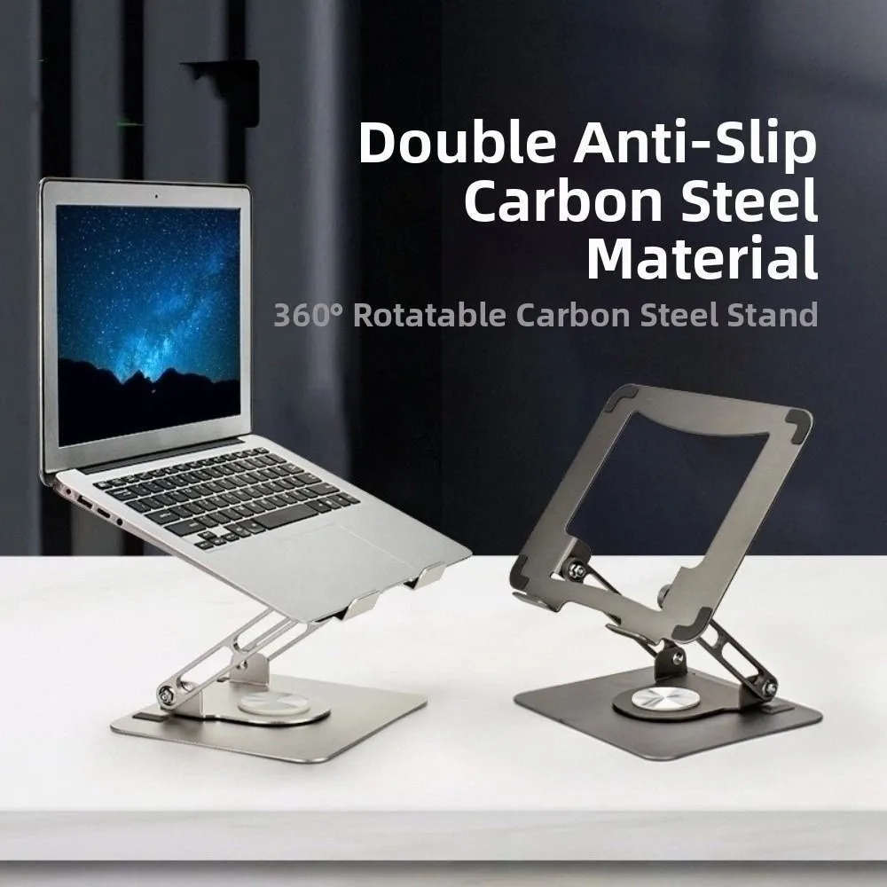 

360 Rotating Base Notebook Computer Stand Foldable Adjustable Computer Riser Lifter Heat Dissipation Tablet Holder for Desk