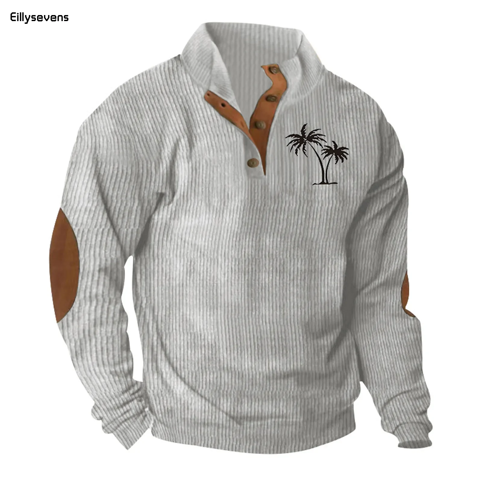 

2024 Men Contrast Patchwork Sweatshirt Mens Hoodies Casual Loose Long Sleeve Sweatshirts Autumn Male Button Stand Collar Tops