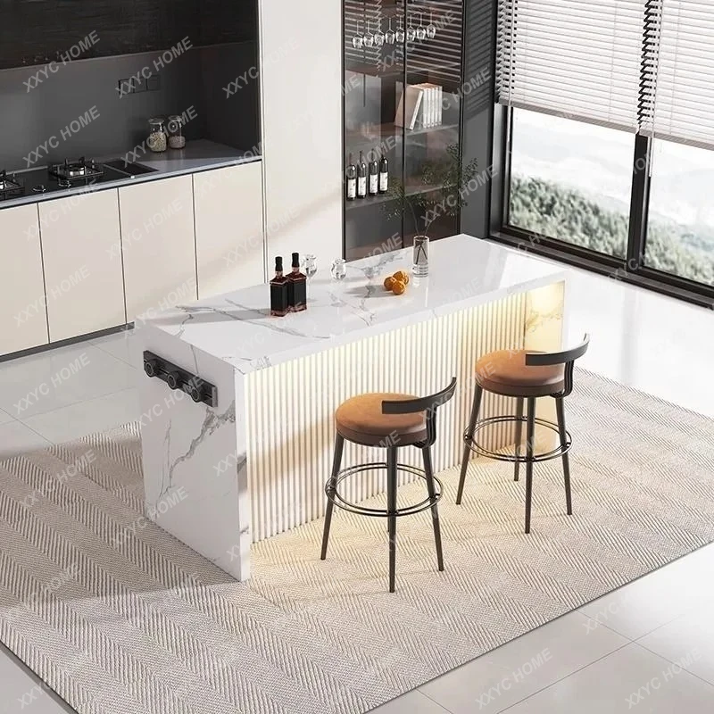 

Мраморный обеденный стол-остров для кухни с интегрированной зоной для приготовления пищи, мраморный стол для дома