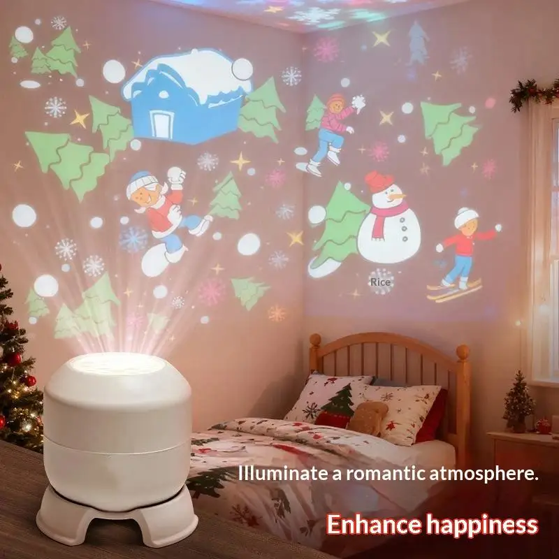 LED Ocean Projector Light Energy Saving 360° Rotating Dynamic Night Light USB Ambient Lamp for Daily Home Use