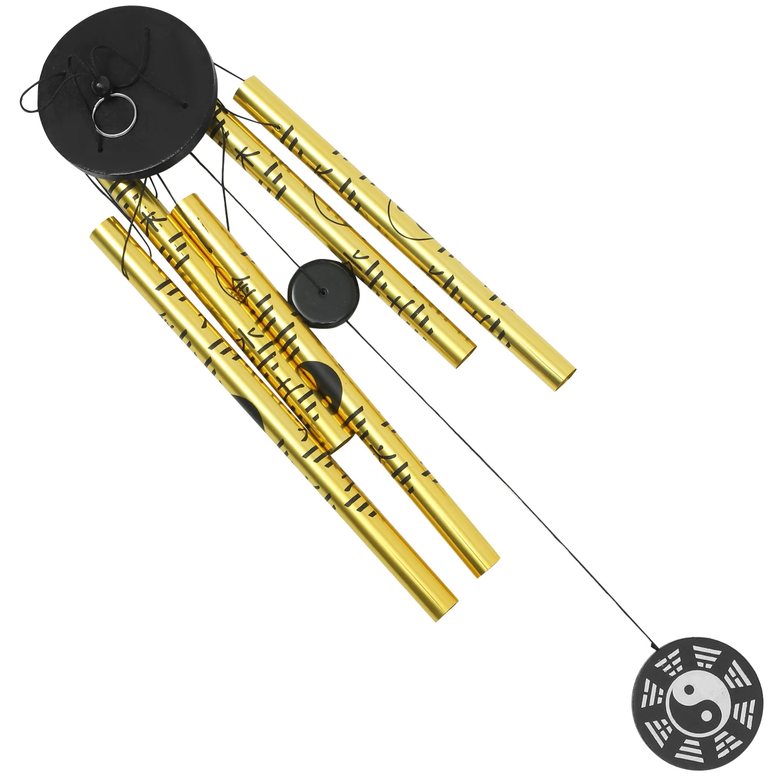 

Chinese Bagua Wind Chime Pendant Aluminum Alloy Wood Vintage Hanging Wind Chime Decoration Garden Outdoor Patio Home Decor