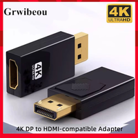 4K DP DisplayPort to HDMI-compatible Adapter Converter Display Port DP to HDMI-compatible HDTV Adapter Video Audio PC Laptop TV