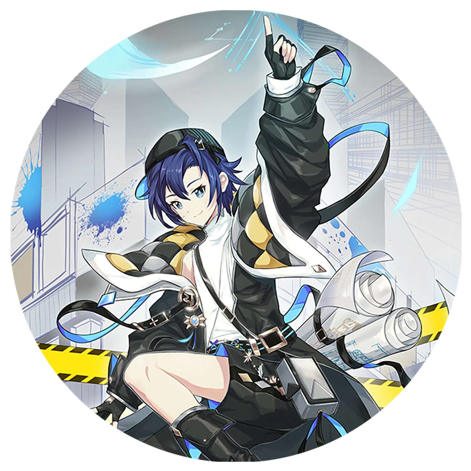 58mm Anime Vsinger Zhiyu Moke Cosplay COSTUME Badge Pin SPTE Tinplate Brooch﻿ Prop Gilf