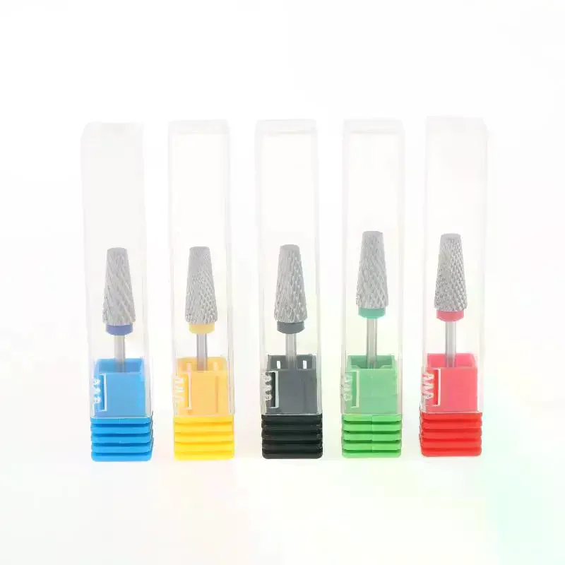 1Pcs 15mm 5in1 Cross Tooth Tungsten Steel Nail Drill Bits Wear Resistant Fast Polishing For Home Manicure Nail Salon Use