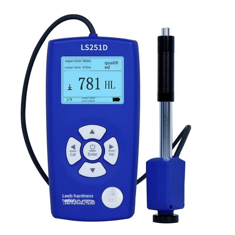 Hardness Tester Digital Durometer Portable Leeb Metal Hardness Tester High Precision With Calibration Block LS251D