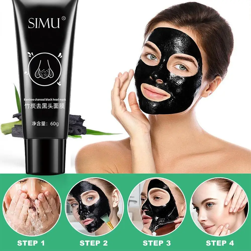 60g masker kupas penghilang komedo, Krim Masker Wajah penghilang komedo kontrol minyak hidung bintik hitam jerawat pembersih dalam kosmetik untuk wanita kulit J1U0