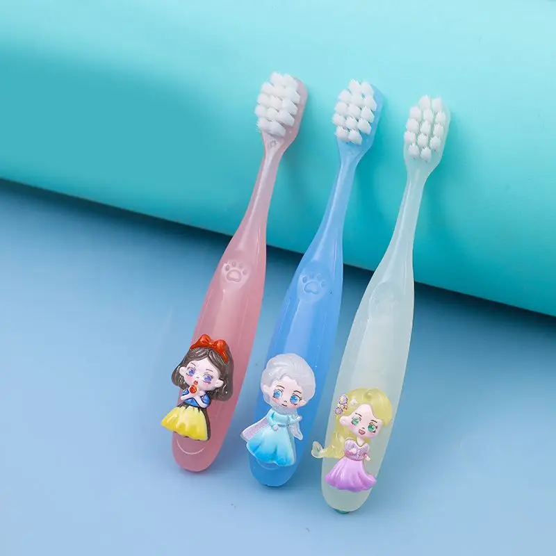 New Elsa Cartoon Peripheral Cute Children's Toothbrush Elementary School Students Soft-bristled Mouth Guard Cleaning Toothbrush