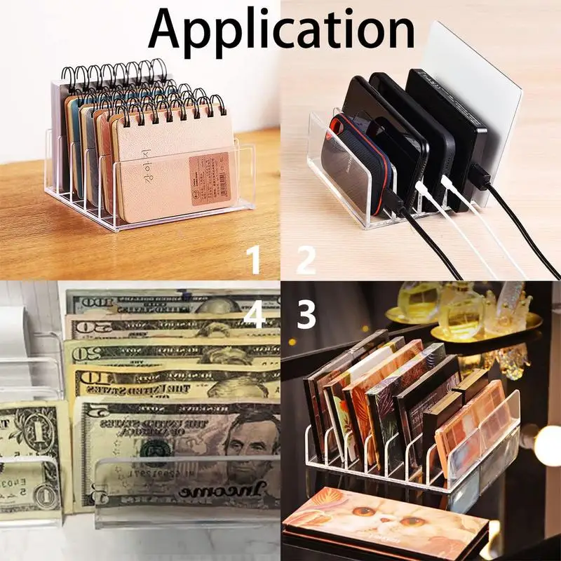 Acrylic Desk Organizer File Sorter With 5 Sections Transparent Mail Organizer Countertop Acrylic File Holder Vertical File Rack