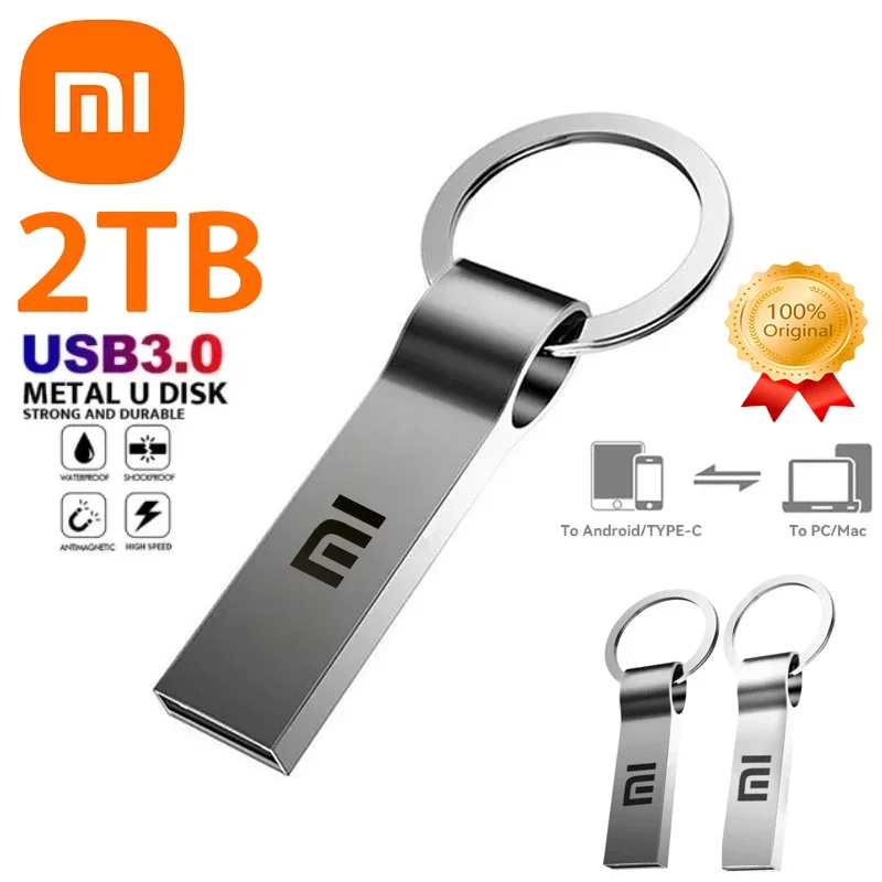 Xiaomi 2TB Metal Pen Drive Usb3.0 Flash Drive U Disk High-speed Data Transfer Memory Stick 1TB Ultra-slim Usb Memory Stick 2024