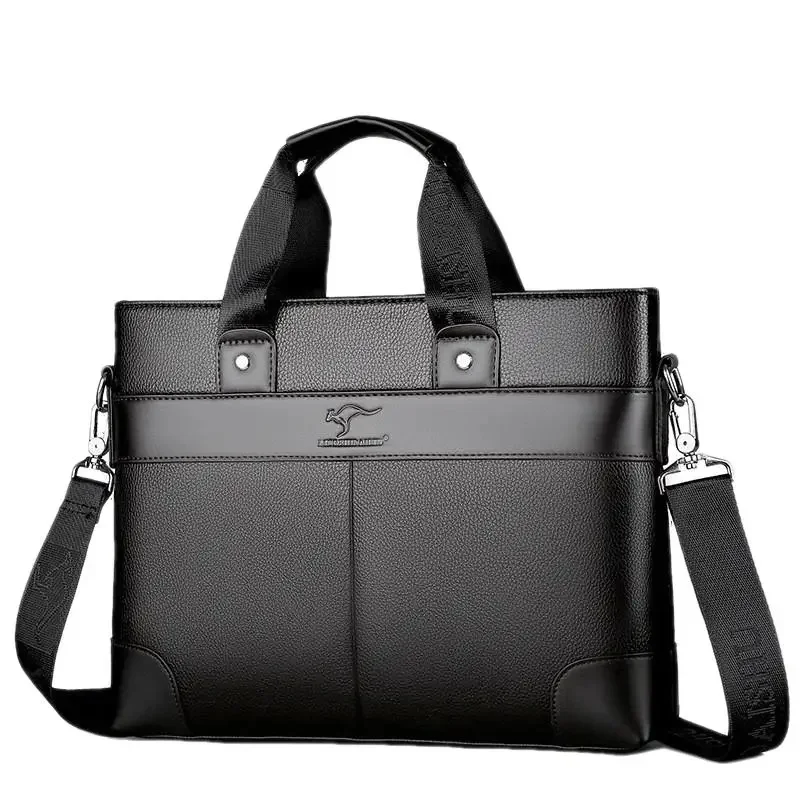 Casual Business Men's Briefcase Large Capacity Shoulder Messenger Leather Man Handbag Office Laptop Bag