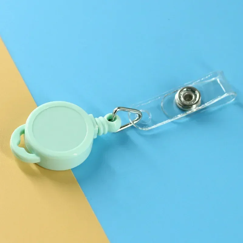 3pcs Mini Retractable Badge Reel ID Name Tag Card Keychain Holder Student Nurse Staff Work Permit Holder