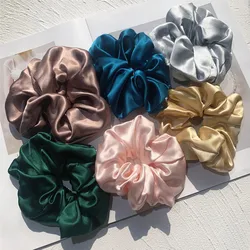 25MM 100% Mulberry Silk Big Hair Scrunchies Width 6cm Luxury Elastics Band Ponytail Holders for Women Girls Handmade