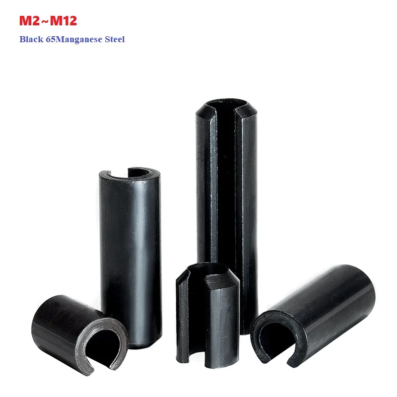 

Black 65Manganese Steel Elastic Cottered Cylindrical Locating Tensioning Tenon Rolling Spring Pin M2 M2.5 M3 M6 M8 M10 M12