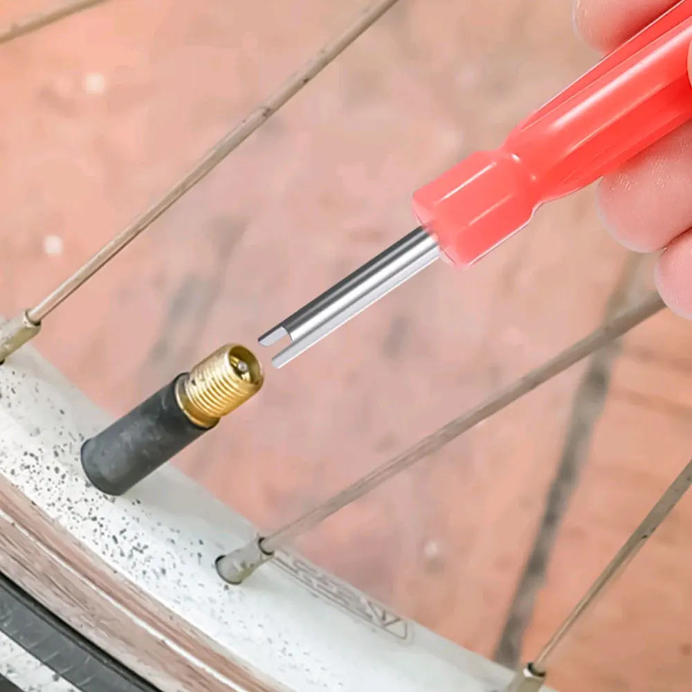 Mango ranurado para bicicleta y coche, destornillador removedor de núcleo de vástago de válvula de neumático, herramienta de instalación de reparación de neumáticos automáticos, accesorios de estilo de coche, 1 unidad