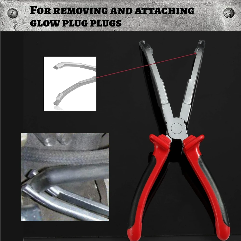 Glow Plug Pliers Removal Angled Jaw Glow Plug Connector Plier Clamp Remover Pliers Curved Jaw Pliers Glow Plug Socket Pliers