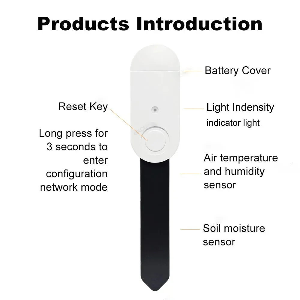 Zigbee 3.0 Smart Soil Tester Luminance Humidity Temperature Moisture Sensor für Gartenpflanzen für Z2M Home Assistant Zigbee2MQTT – Detail 10