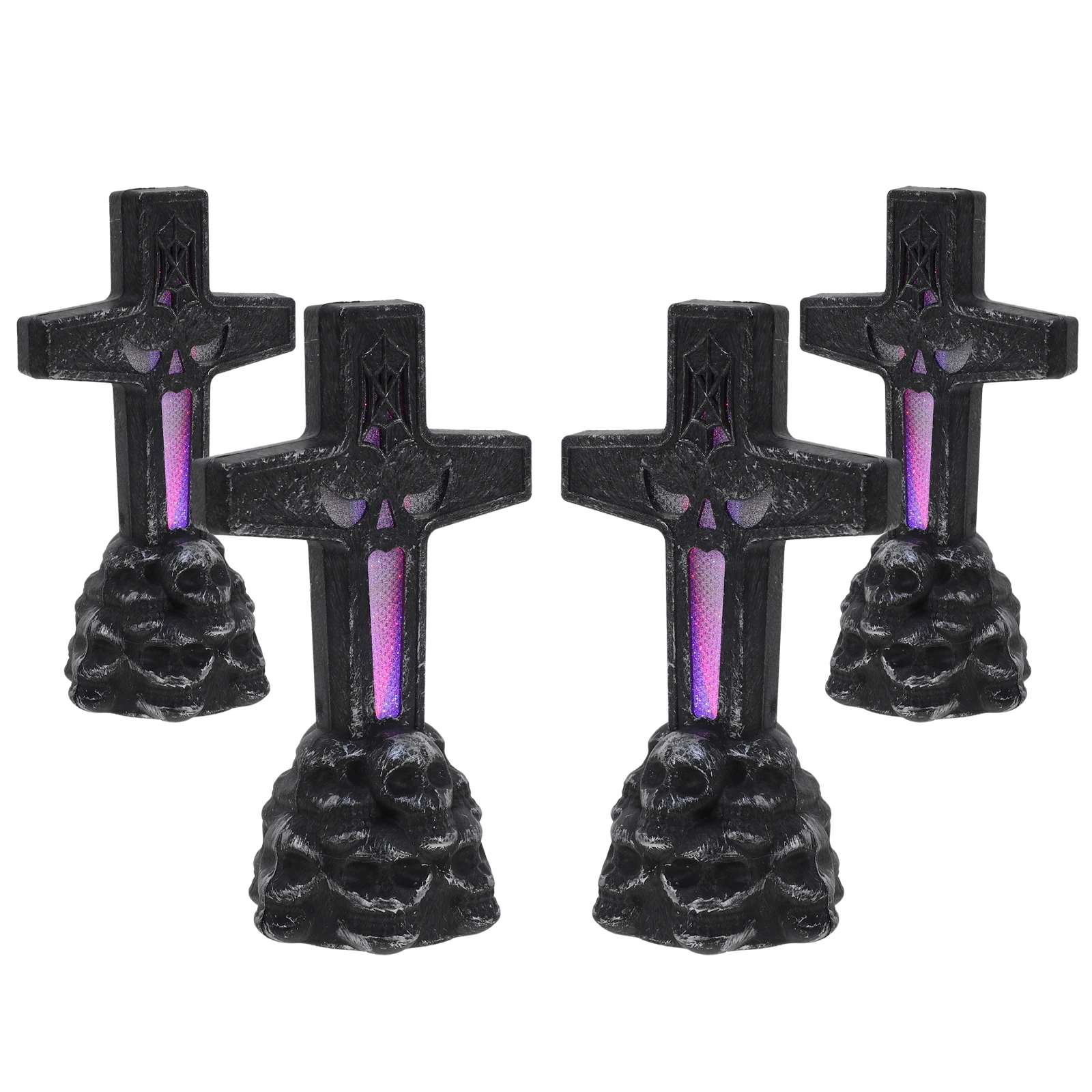 

4Pcs Abs Cross Halloween Night Lights Efficient Practical Decoration for Special Occasions Dark Grey