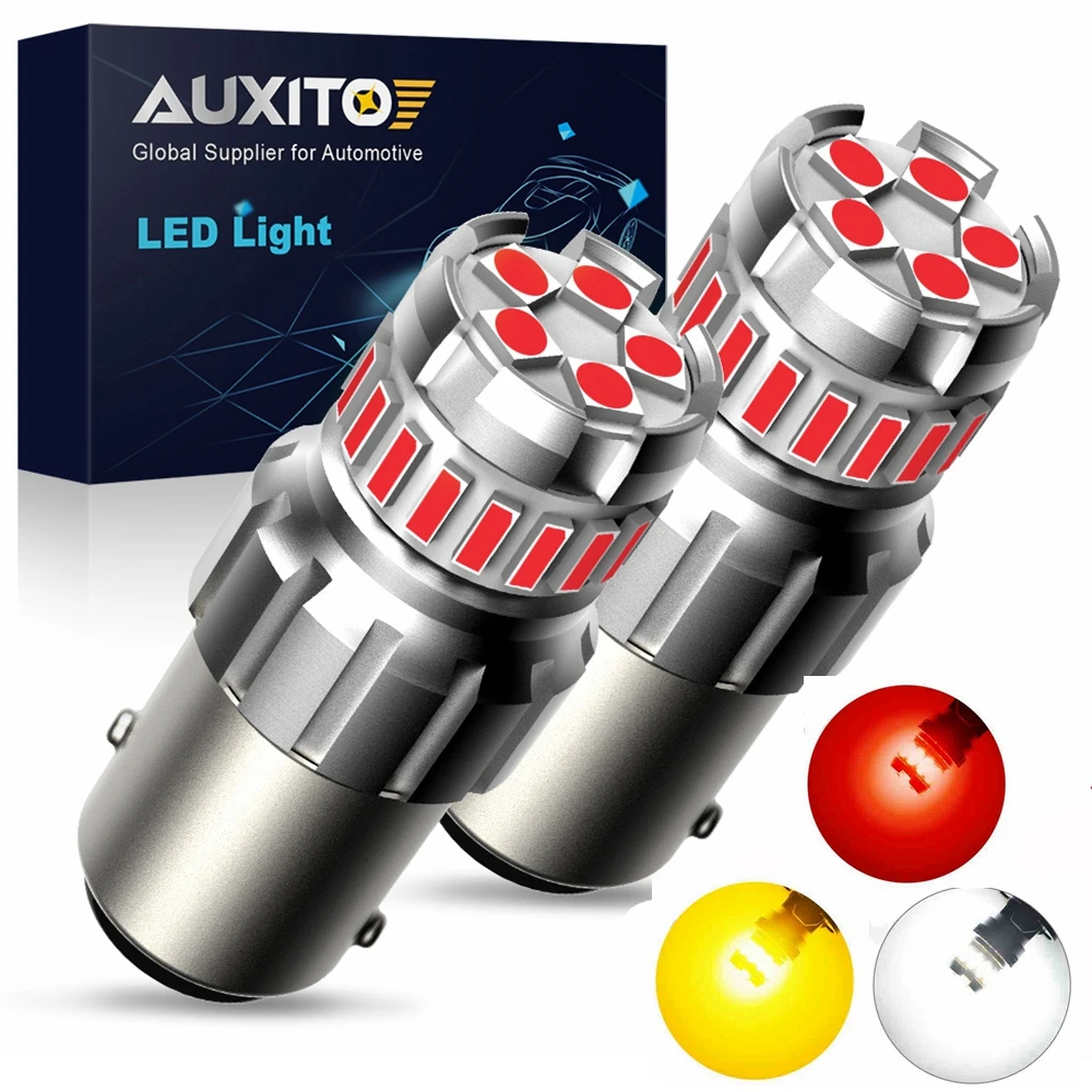 Auxito 2x P21 W Ba 15S Led-1156 7506 Bay15d 1157 P21/5W Led-Lampen Superheldere Autolampen Rood Wit Remlichten Achteruitrijlicht Drl