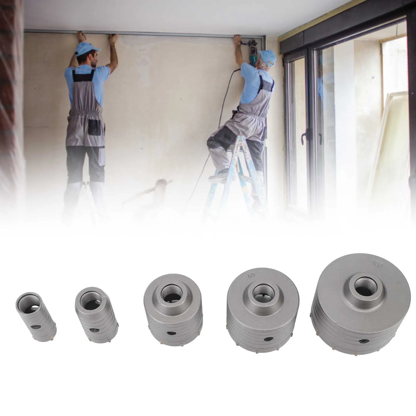 Сверло для кольцевой пилы по бетону, стабильное сверло высокой твердости, 30 мм, 40 мм, 65 мм, 80 мм, 100 мм для строительной площадки