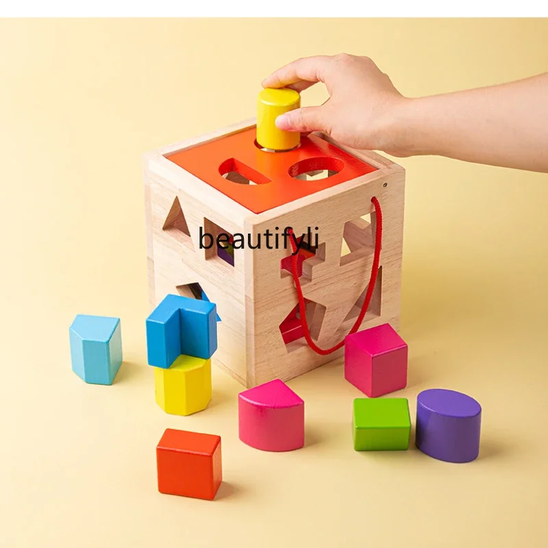 

Early childhood education puzzle geometric shape matching toy intelligence box porous cognitive building block