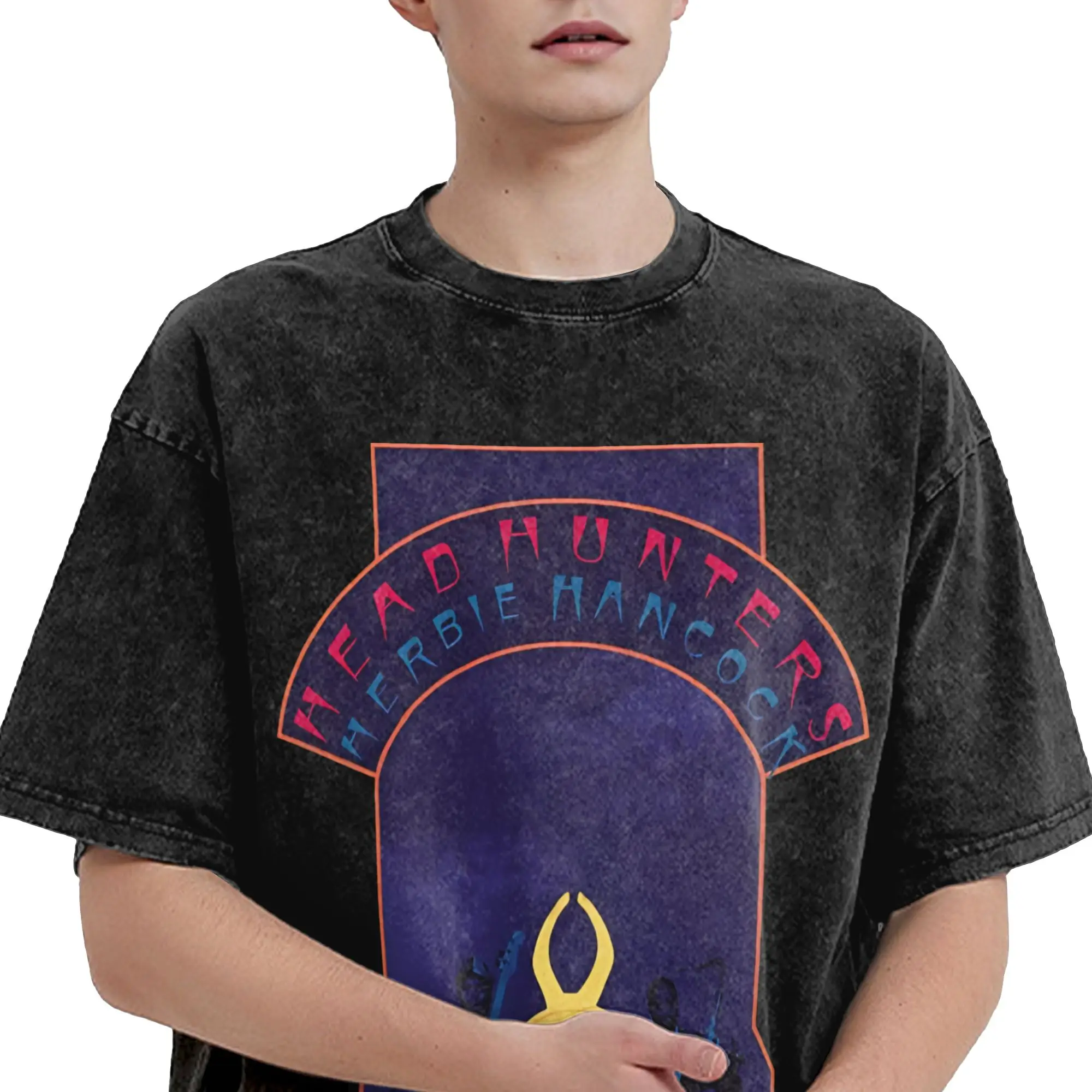 Herbie Hancock - Master of Funk and Jazz T Shirts Hip Hop Washed 100% Cotton Street T-Shirts  Vintage for Men Women Streetwear