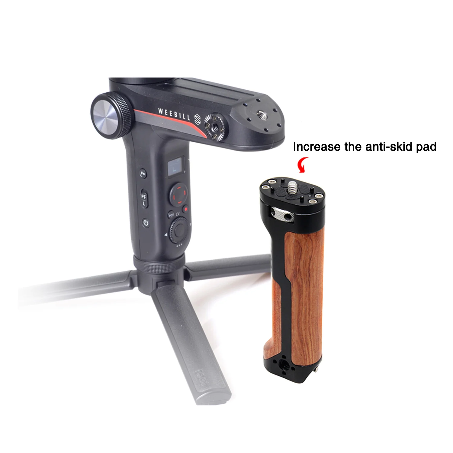 Wooden Handle for ZHIYUN Weebill LAB S SLR Universal Hand Grip with Alai Locating Hole Extended Bar for Zhiyun Stabilizer