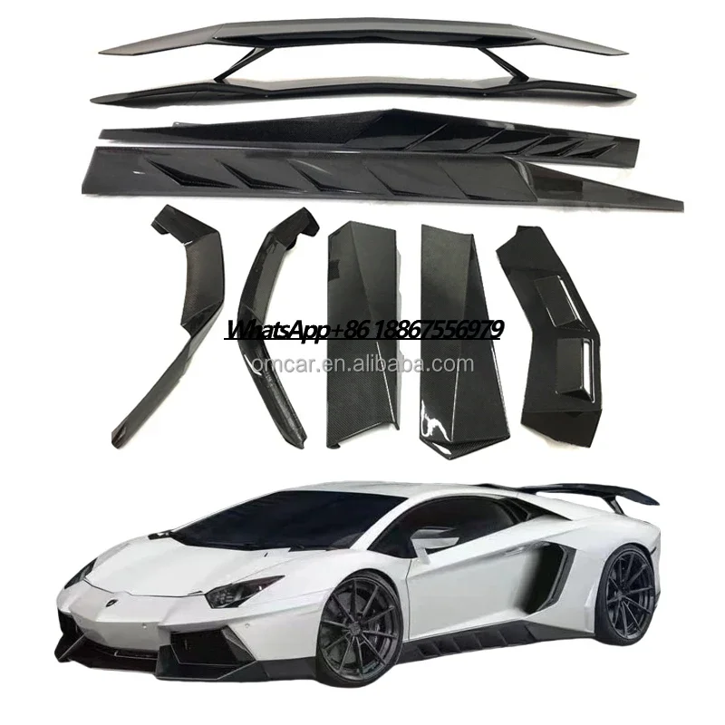 Car Parts For Lp700 N Style Carbon Fiber Front Lip Rear Spoiler Engine Air Vent Side Skirts For Lambor Aventador LP700 Body kit