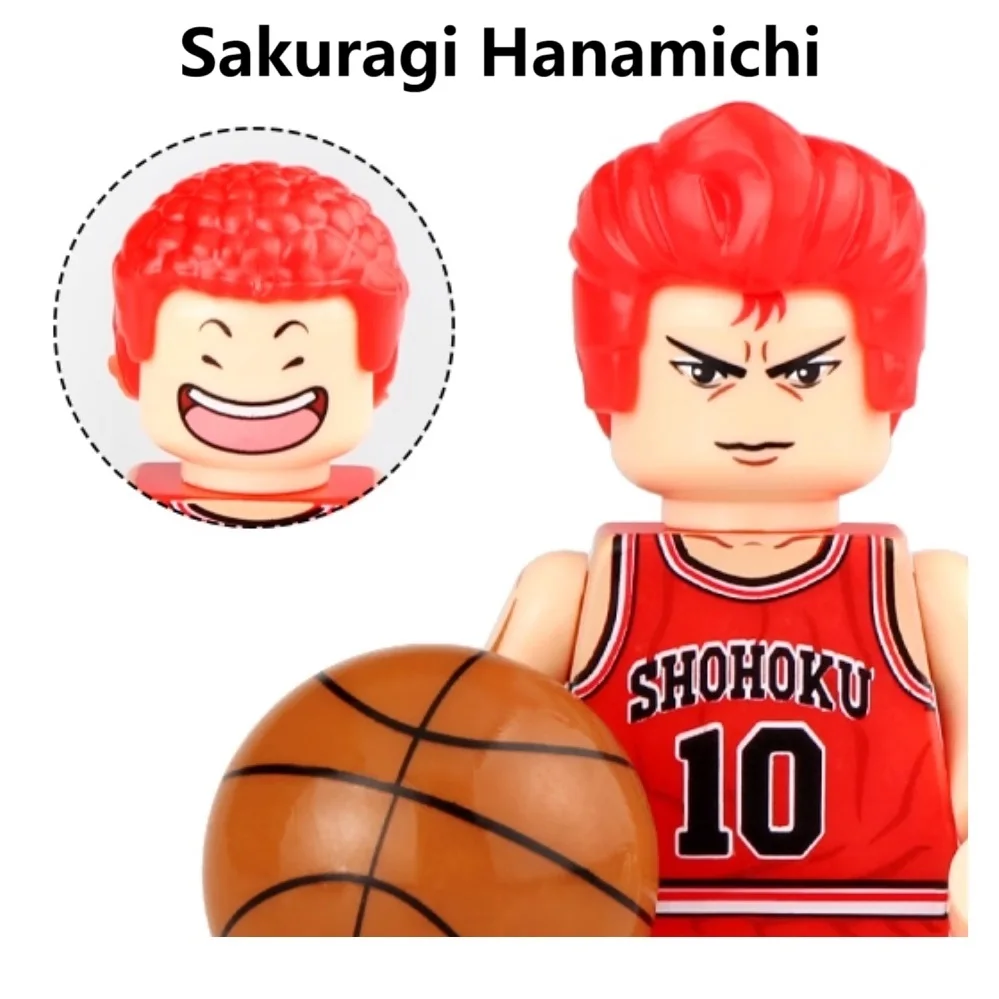Nouveau le premier déclencheur DUNK ensemble blocs de construction basket-ball Sakuragi Hanamichi Rukawa Kaede Haruko Akagi Mini figurine jouets