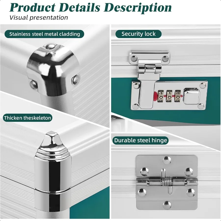 Medicine Lock Box with Combination Lock Medication lock box Small 10x6.7x6.7 Inch medical box organizer