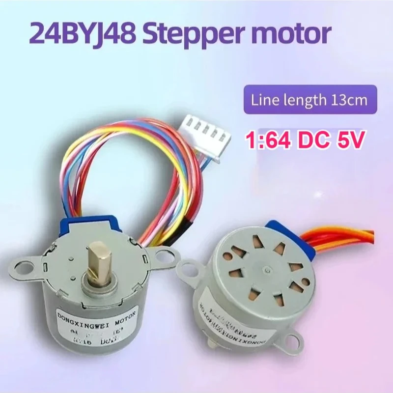 24BYG48 64:1 DC 5V CNC モーター減速ステッピングステッピングモーター 24BYJ48 ステップモーターライン 13 センチメートル