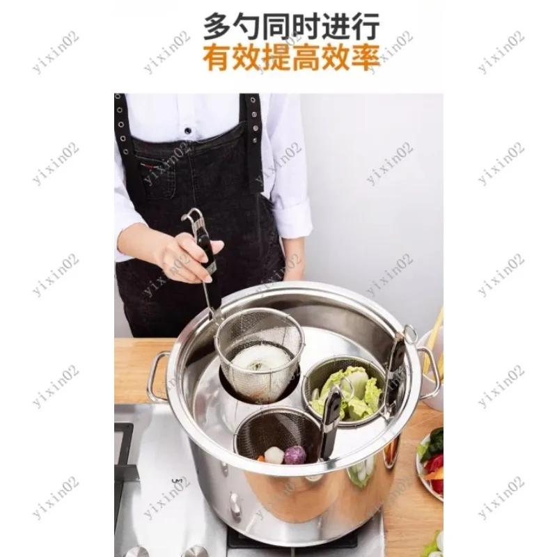 

Commercial Stainless Steel Spider Strainer Set Large Sieve with Rack for Pasta And Noodle Cooking